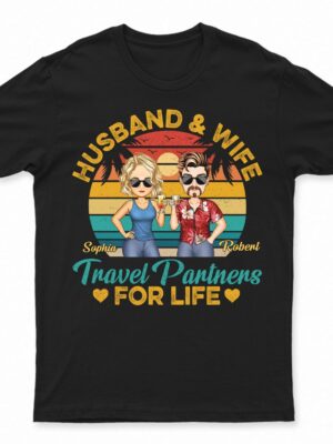 Husband And Wife Travel Partners For Life Traveling Couples Beach Vacation - Anniversary, Birthday Gift For Spouse, Boyfriend, Girlfriend - Supsuppy T Shirt