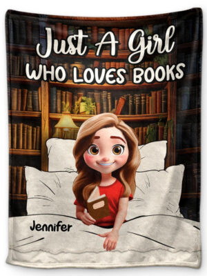 Just A Girl Who Loves Books 3D Effect - Supsuppy Sherpa Blanket