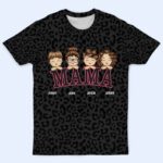Leopard Mama Title - Birthday, Loving Gift For Mom, Mother, Grandma, Grandmother - Personalized Full Print T Shirt