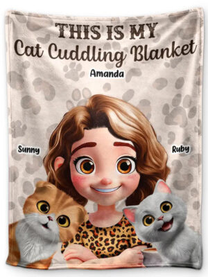 My Cat Dog Cuddling Blanket Peeking 3D Effect - Supsuppy Sherpa Blanket