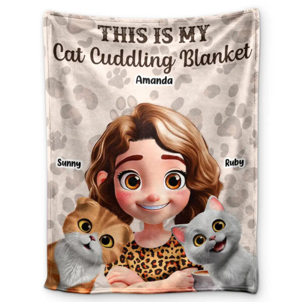 My Cat Dog Cuddling Blanket Peeking 3D Effect - Supsuppy Sherpa Blanket