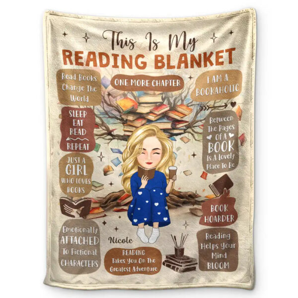 My Reading Blanket Book Tree One More Chapter - Supsuppy Sherpa Blanket