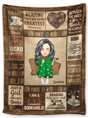 My Reading Blanket I Am A Bookaholic - Gift For Book Lovers, Gift For Kid - Supsuppy Sherpa Blanket