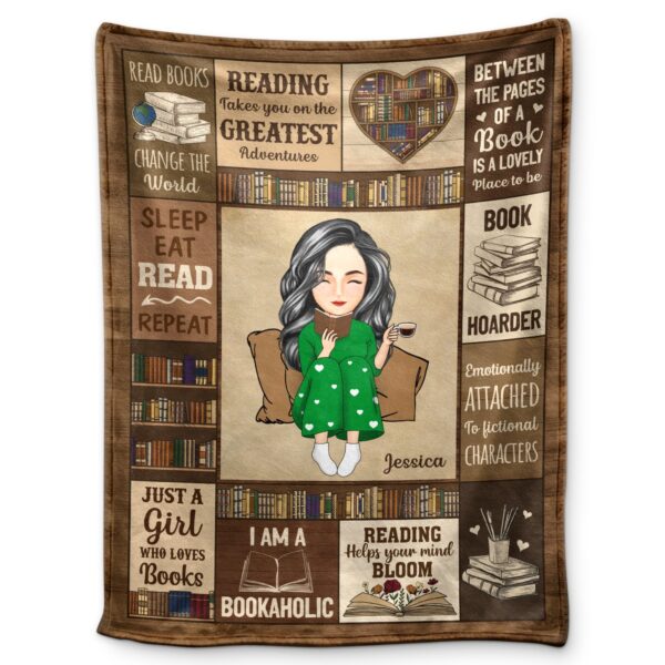 My Reading Blanket I Am A Bookaholic - Gift For Book Lovers, Gift For Kid - Supsuppy Sherpa Blanket