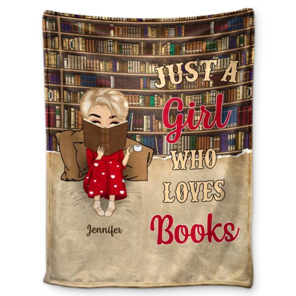 Reading Chibi Just A Girl Who Loves Books - Supsuppy Sherpa Blanket