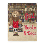 Reading Just A Girl Boy Who Loves Books & Dogs Cats - Supsuppy Sherpa Blanket
