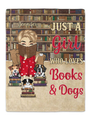 Reading Just A Girl Boy Who Loves Books & Dogs Cats - Supsuppy Sherpa Blanket