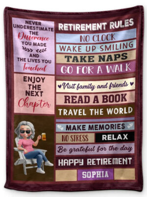 Retirement Rules Funny Farewell Gift - Supsuppy Sherpa Blanket