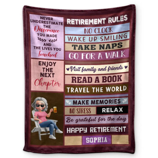 Retirement Rules Funny Farewell Gift - Supsuppy Sherpa Blanket