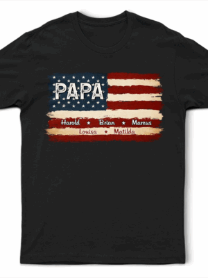 Stars And Stripes Proud To Be Merica Papa - Supsuppy T Shirt