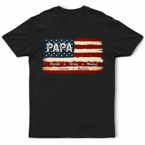 Stars And Stripes Proud To Be Merica Papa - Supsuppy T Shirt