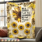 Sunflower World Full Of Grandmas - Supsuppy Sherpa Blanket