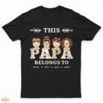 Vintage Map Title This Papa Belong To - Birthday, Loving Gift For Dad, Father, Grandpa, Grandfather - Supsuppy T Shirt