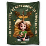 World Full Of Bookworms Be A Book Dragon - Supsuppy Sherpa Blanket