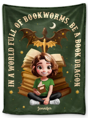 World Full Of Bookworms Be A Book Dragon - Supsuppy Sherpa Blanket