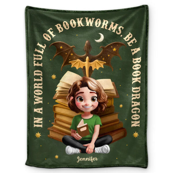 World Full Of Bookworms Be A Book Dragon - Supsuppy Sherpa Blanket