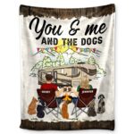 You & Me And The Dog Home Is Where - Gift For Camping Couples - Supsuppy Sherpa Blanket